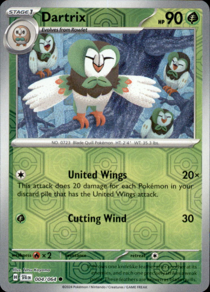 Dartrix Reverse Holo Common SV: Shrouded Fable 004/064 NM