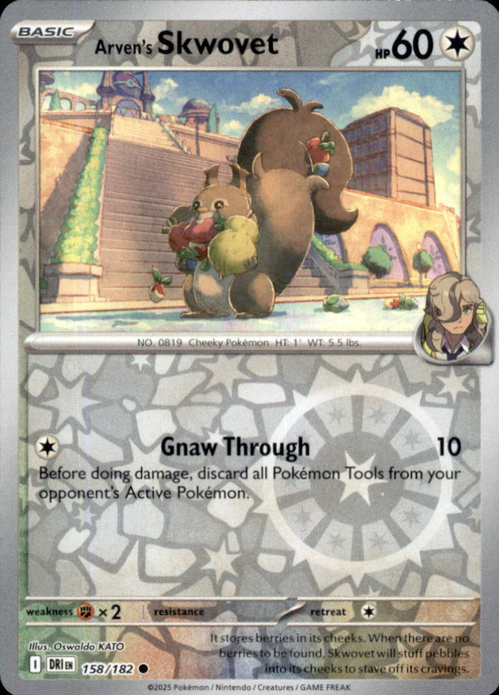 Arven's Skwovet Reverse Holo Common SV10: Destined Rivals 158/182 NM