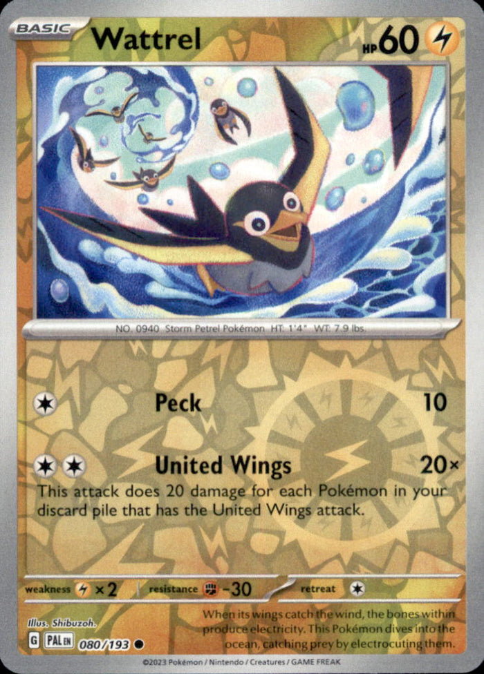 Wattrel Reverse Holo Common SV02: Paldea Evolved 080/193 NM