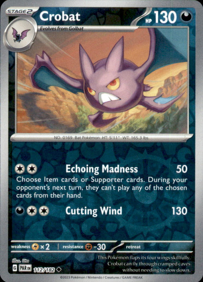 Crobat Reverse Holo Uncommon SV04: Paradox Rift 112/182 NM