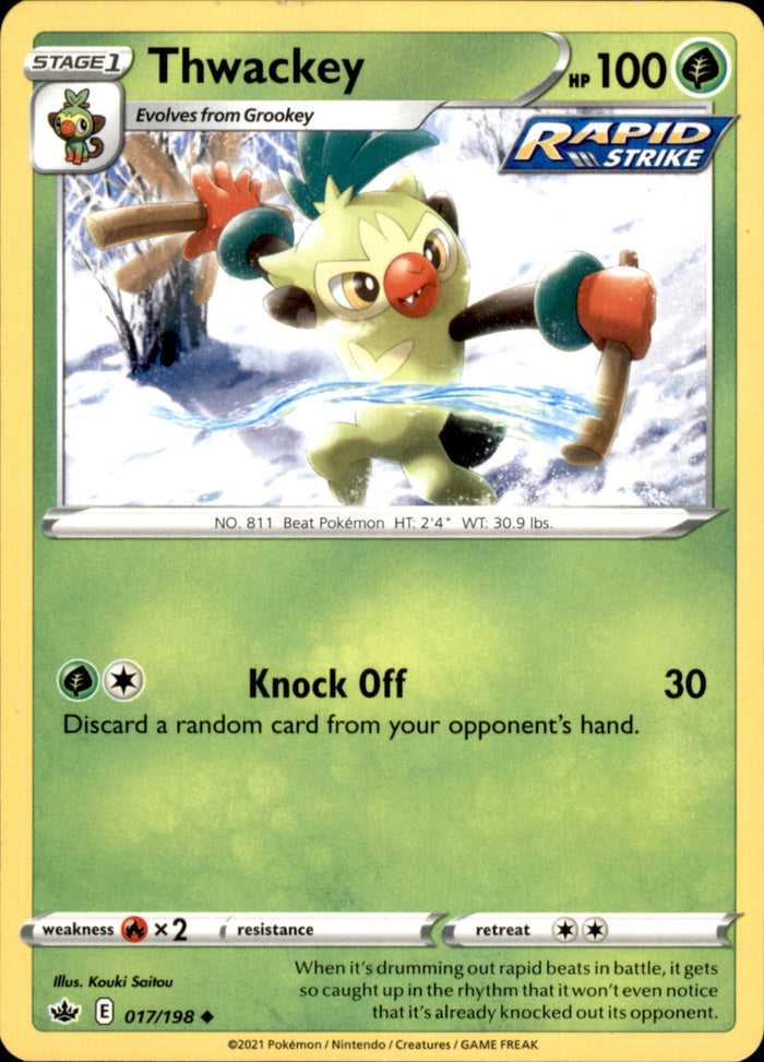 Thwackey Uncommon SWSH06: Chilling Reign 017/198 NM
