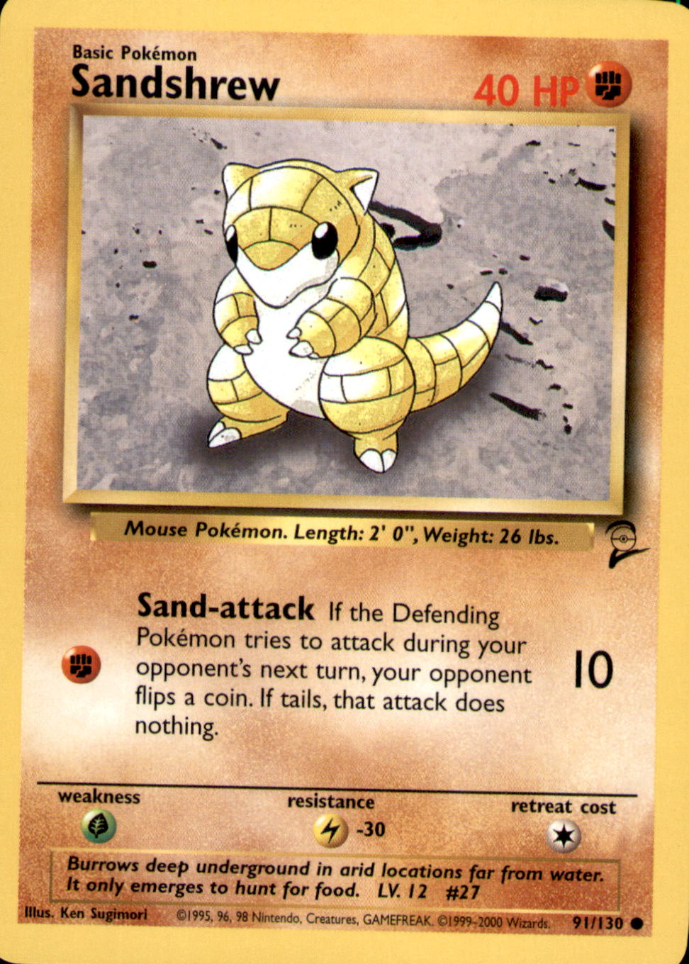 Sandshrew Common Base Set 2 091/130 LP