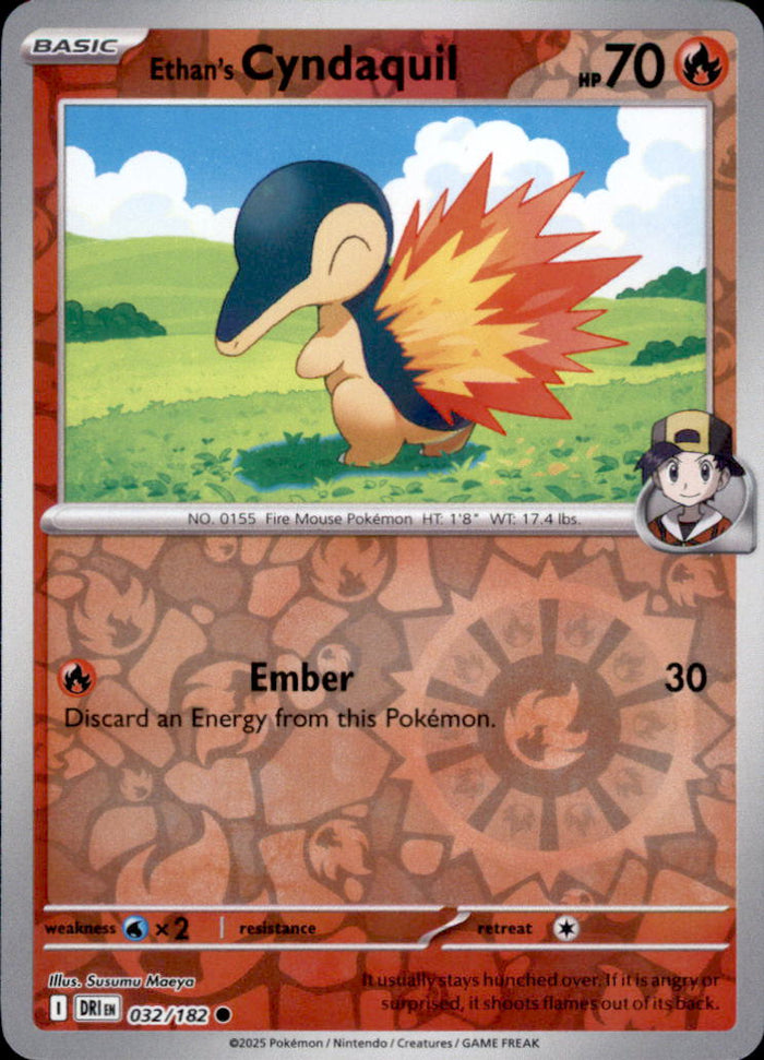 Ethan's Cyndaquil Reverse Holo Common SV10: Destined Rivals 032/182 NM
