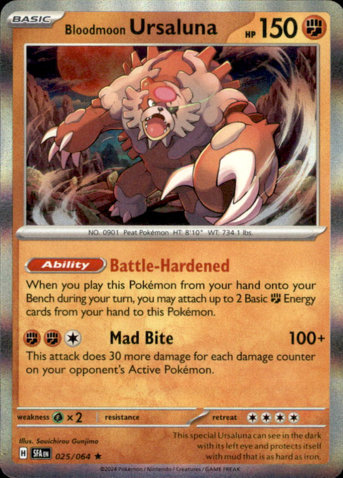 Bloodmoon Ursaluna Holo Rare SV: Shrouded Fable 025/064 NM