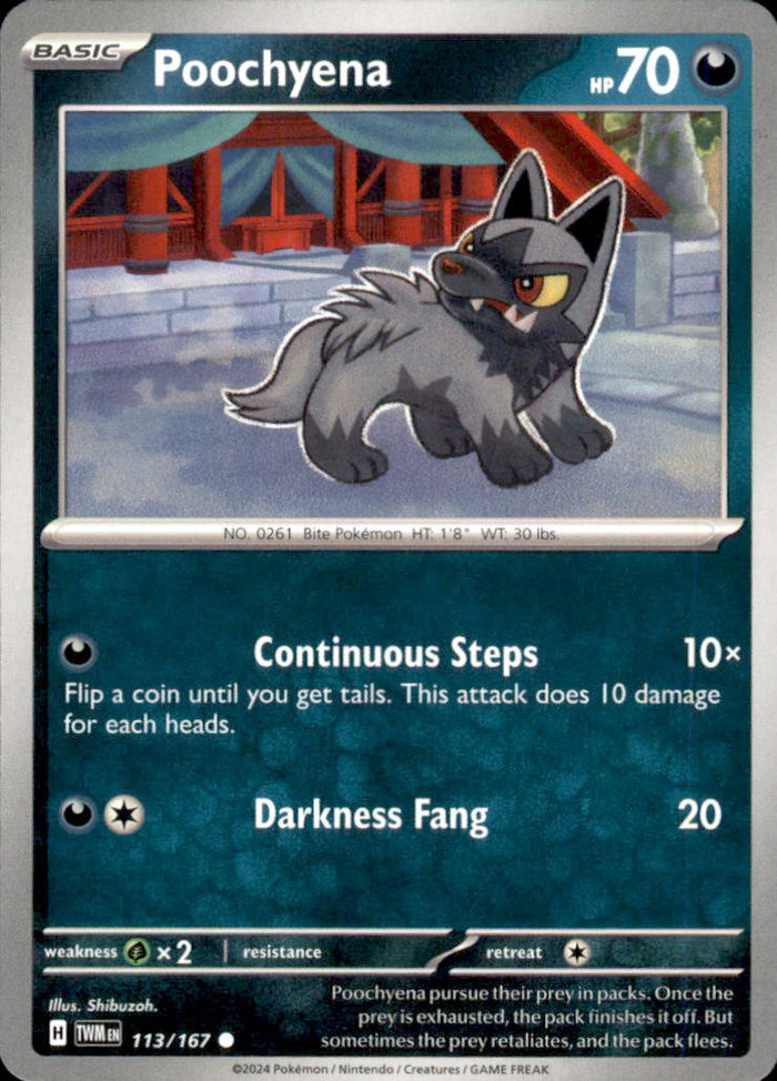 Poochyena Common SV06: Twilight Masquerade 113/167 NM