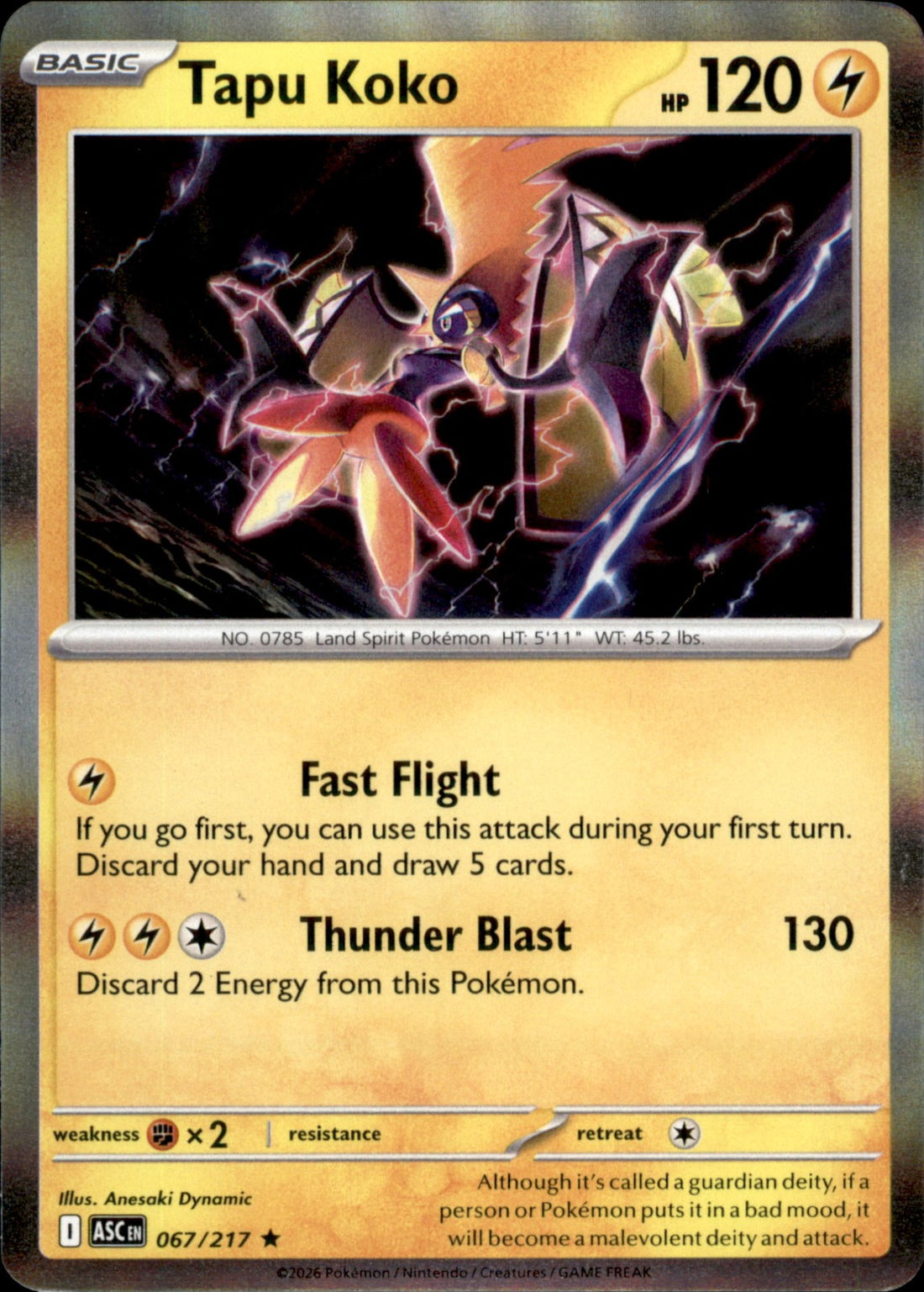 Tapu Koko Holo Rare ME: Ascended Heroes 067/217 NM