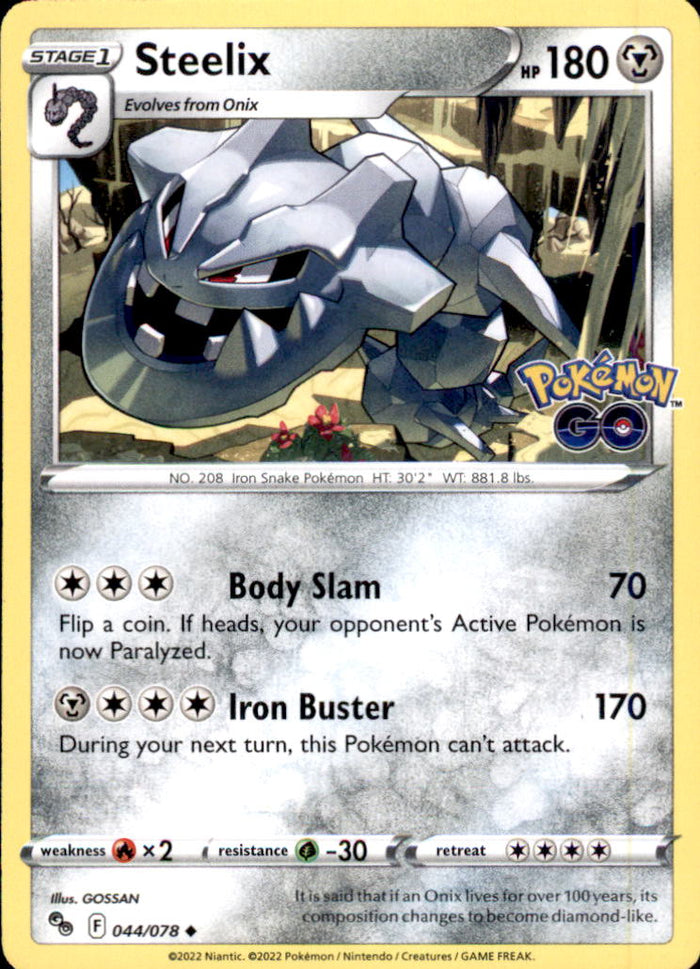 Steelix Uncommon Pokemon GO 044/078 NM