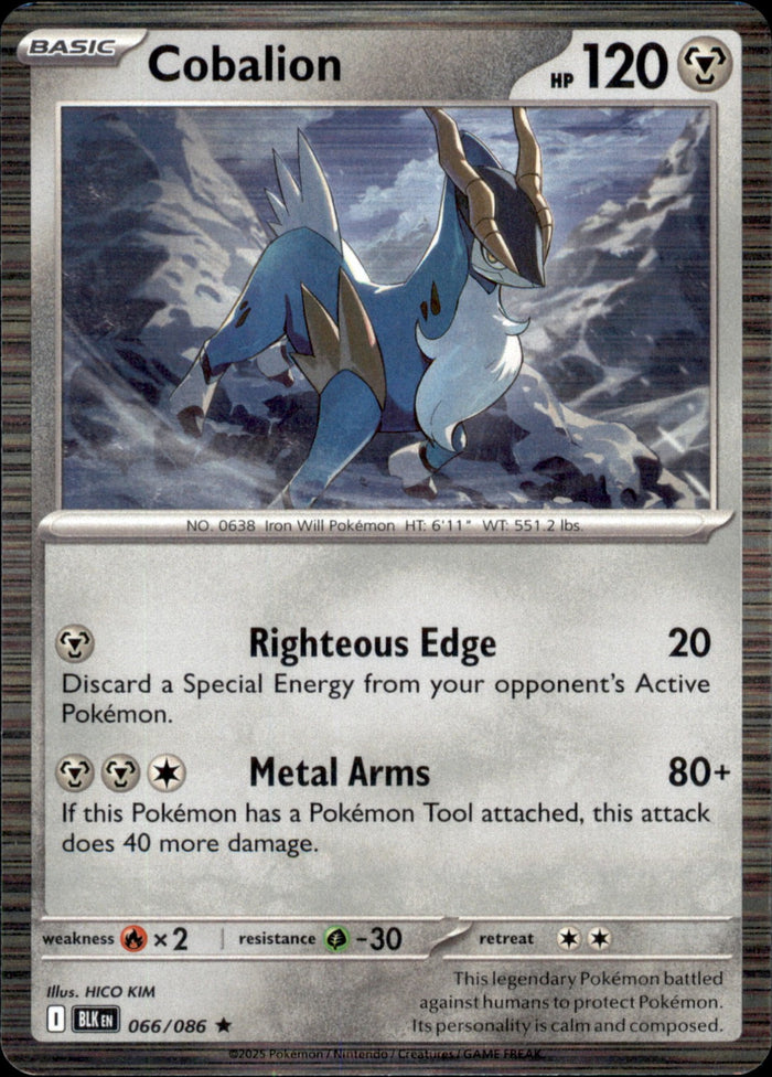 Cobalion Holo Rare SV: Black Bolt 066/086 NM