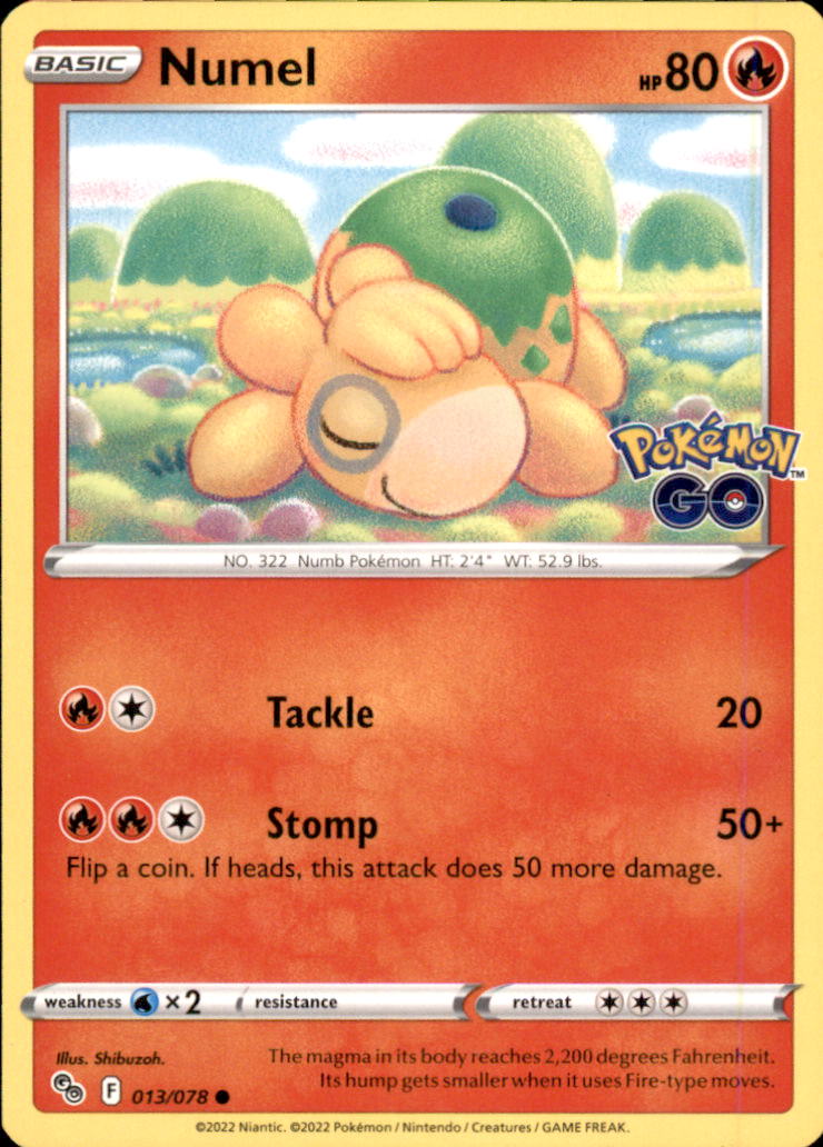 Numel Common Pokemon GO 013/078 NM