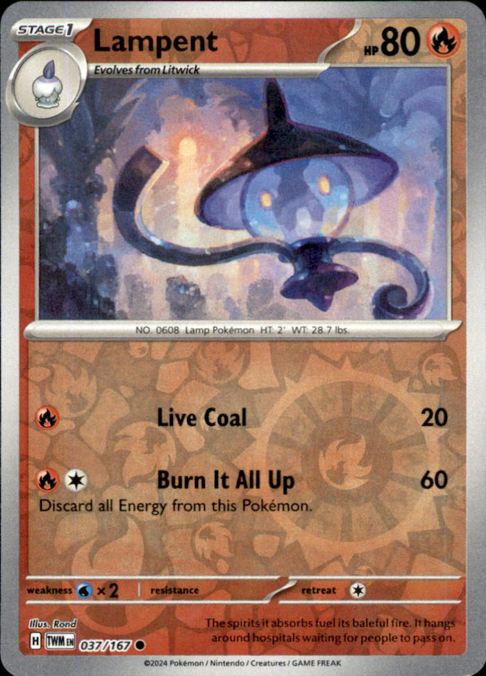 Lampent Reverse Holo Common SV06: Twilight Masquerade 037/167 NM