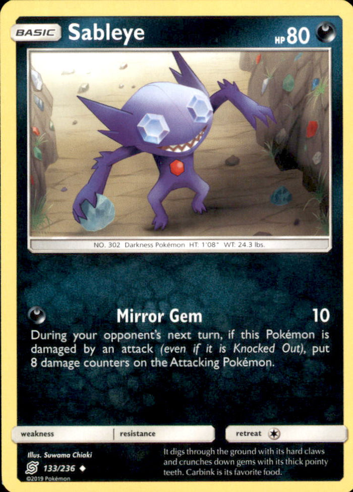Sableye Uncommon SM - Unified Minds 133/236 NM