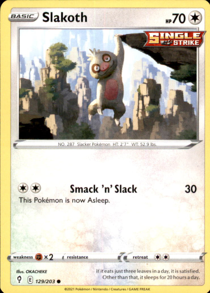 Slakoth Common SWSH07: Evolving Skies 129/203 NM