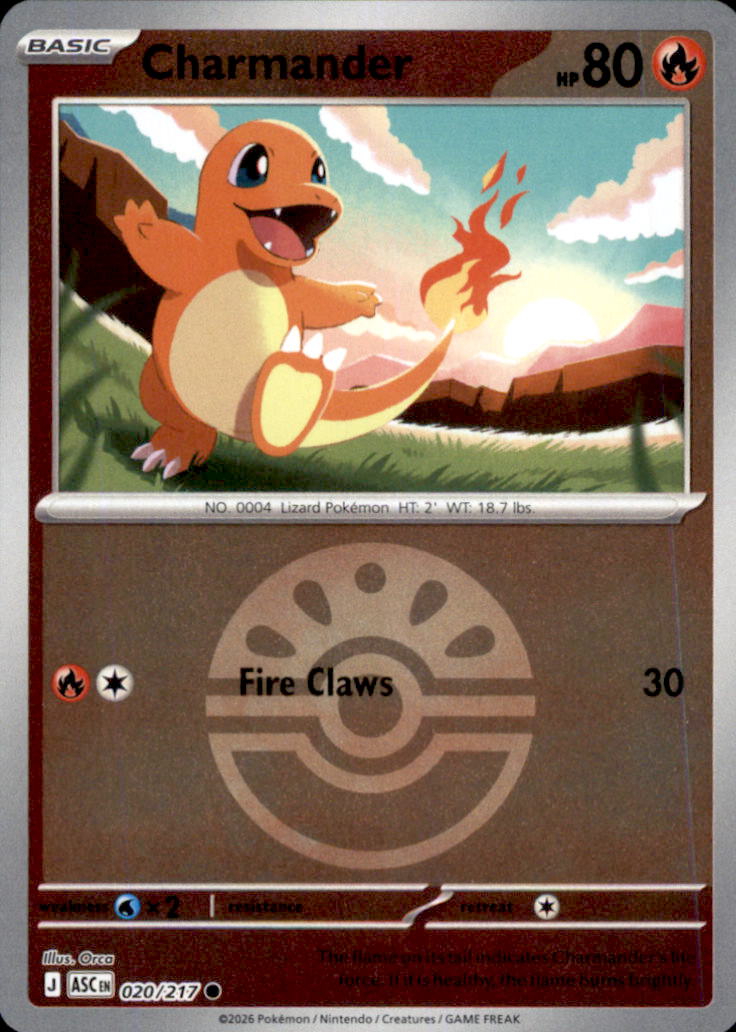 Charmander (Friend Ball) Reverse Holo Common ME: Ascended Heroes 020/217 NM