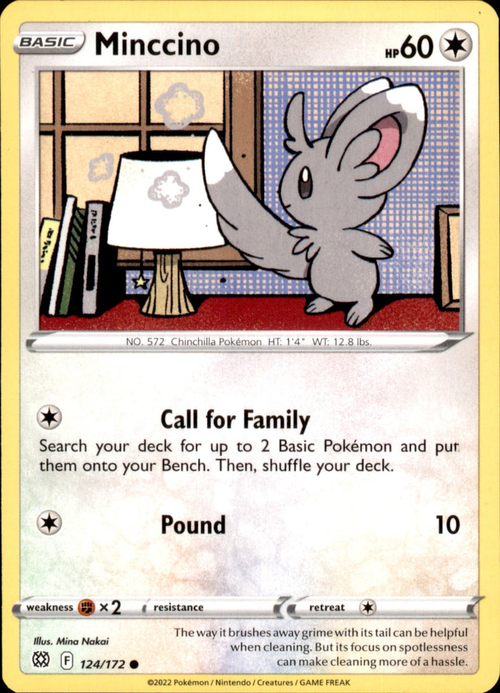Minccino Common SWSH09: Brilliant Stars 124/172 NM