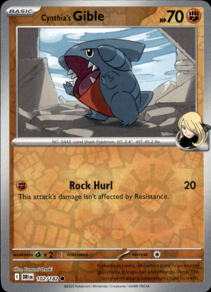 Cynthia's Gible Reverse Holo Common ME: Ascended Heroes 109/217 NM