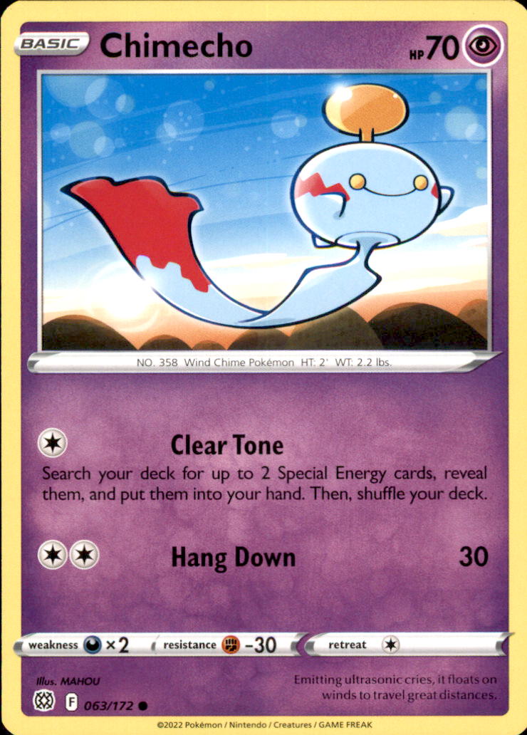 Chimecho Common SWSH09: Brilliant Stars 063/172 NM