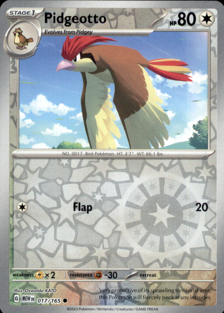 Pidgeotto Reverse Holo Common SV: Scarlet & Violet 151 017/165 NM