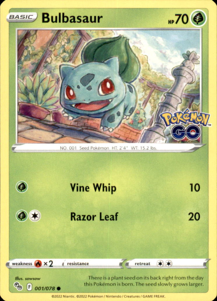 Bulbasaur Common Pokemon GO 001/078 NM