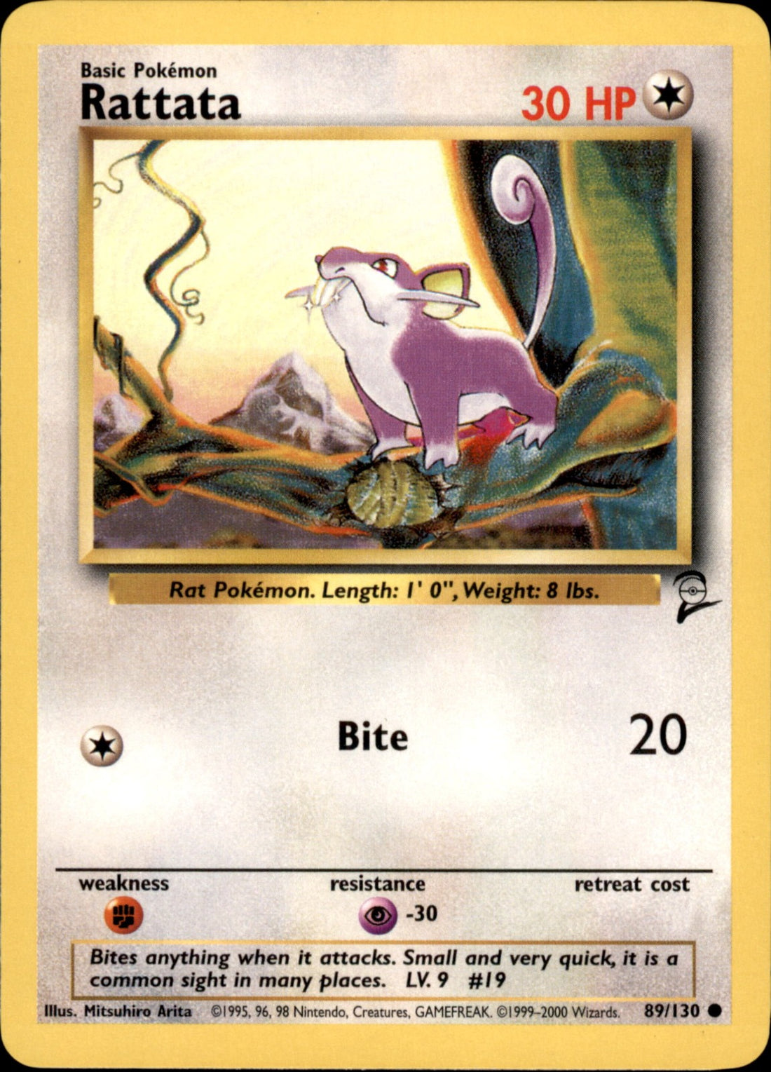 Rattata Common Base Set 2 089/130 LP