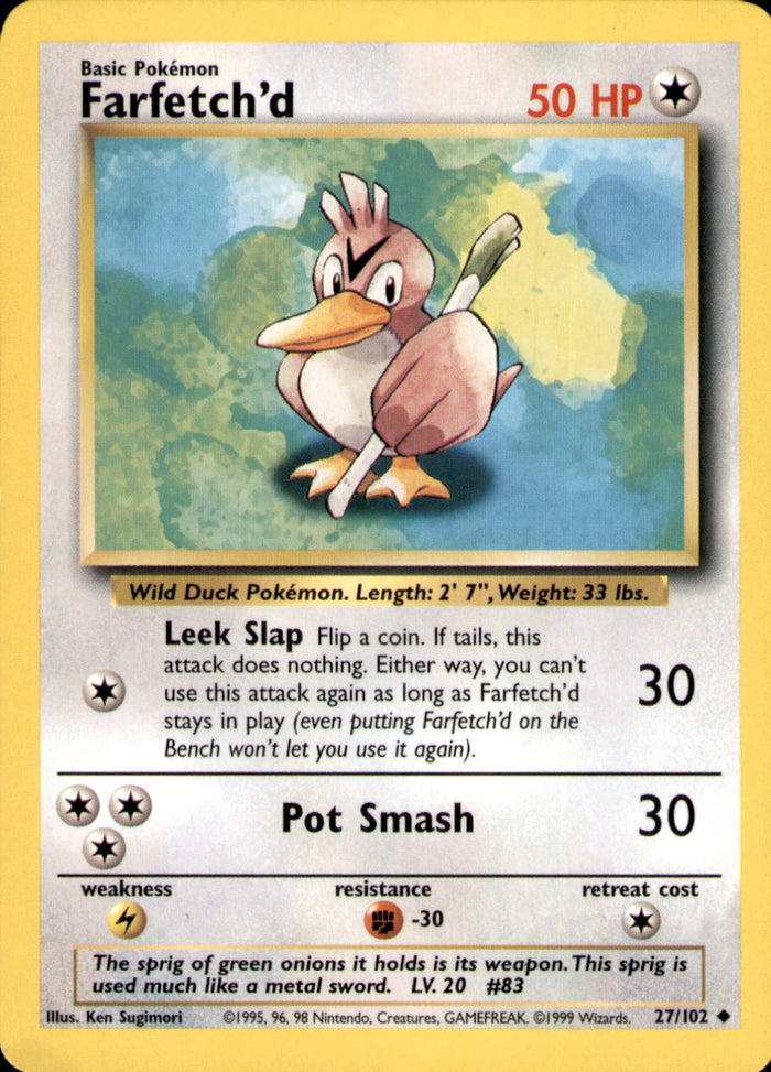 Farfetch'd Uncommon Base Set 027/102 MP