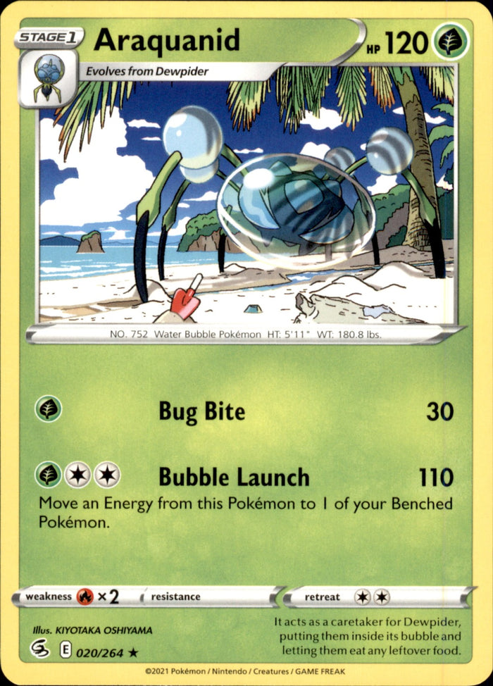 Araquanid Rare SWSH08: Fusion Strike 020/264 NM