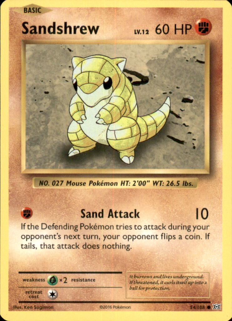 Sandshrew Common XY - Evolutions 54/108 NM