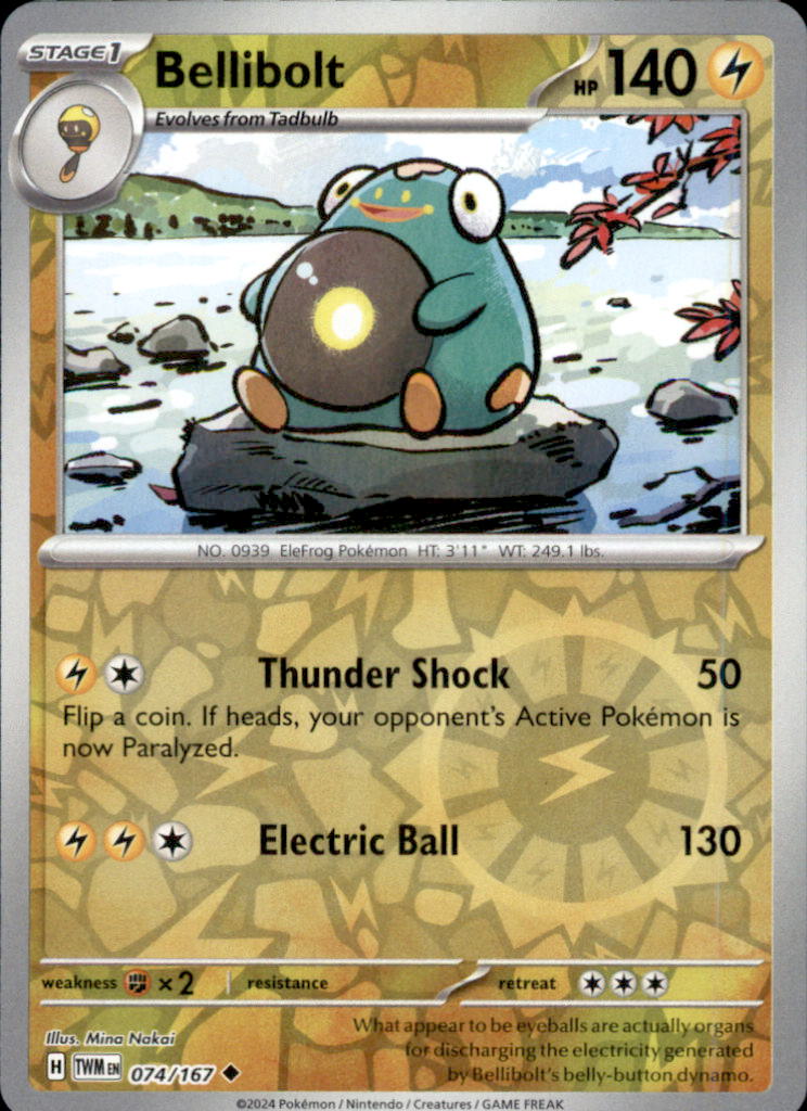 Bellibolt Reverse Holo Uncommon SV06: Twilight Masquerade 074/167 NM