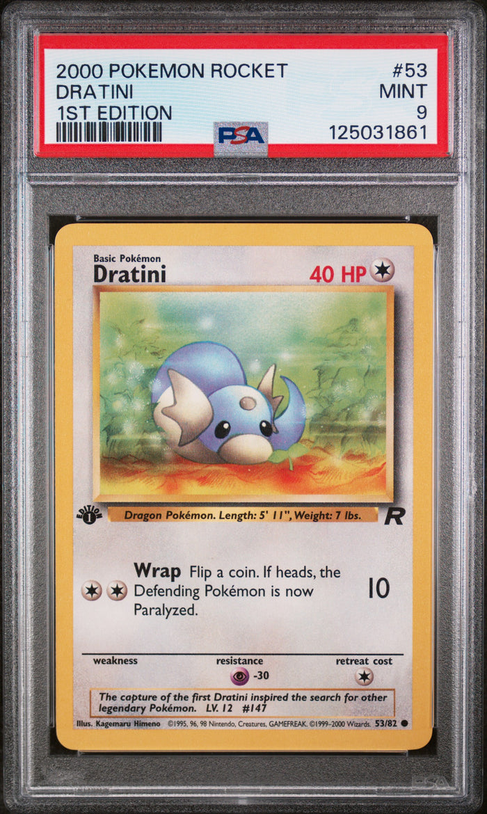 Dratini 1st Edition Pokemon Rocket 53 NM PSA 9
