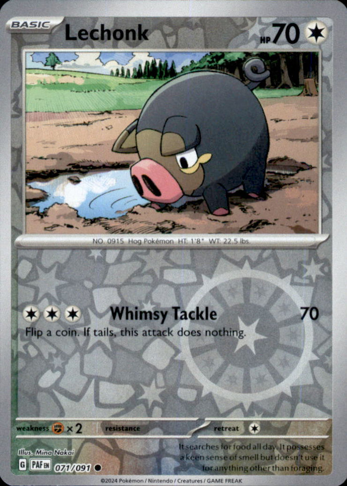 Lechonk Reverse Holo Common SV: Paldean Fates 071/091 NM