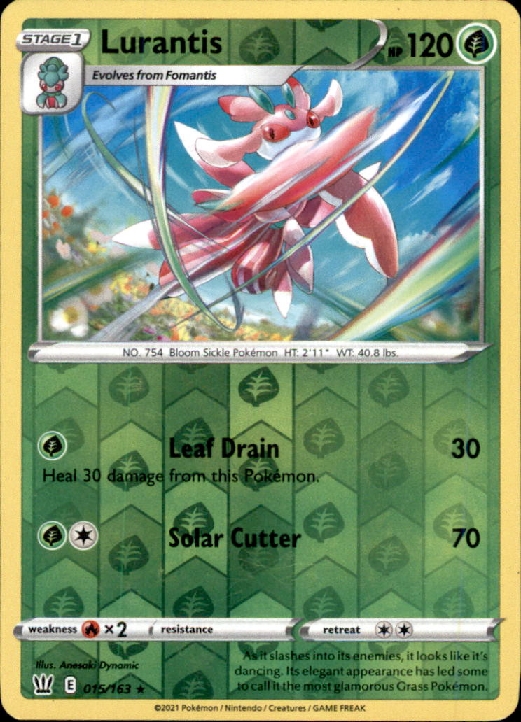 Lurantis Reverse Holo Rare SWSH05: Battle Styles 015/163 NM