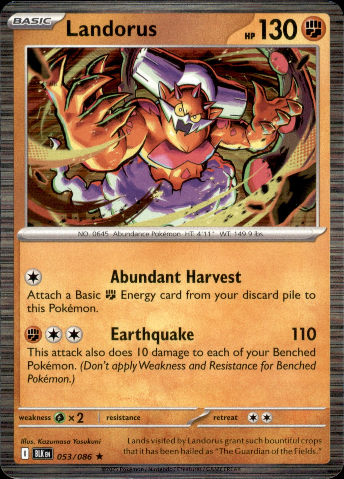Landorus Holo Rare SV: Black Bolt 053/086 NM