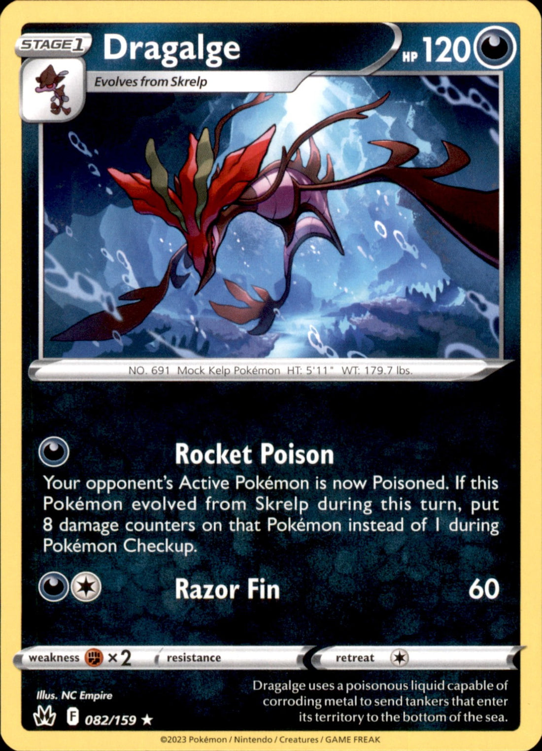 Dragalge Rare SWSH: Crown Zenith 082/159 NM