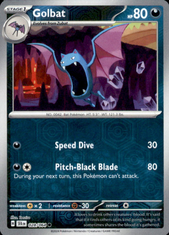 Golbat Reverse Holo Common SV: Shrouded Fable 028/064 NM