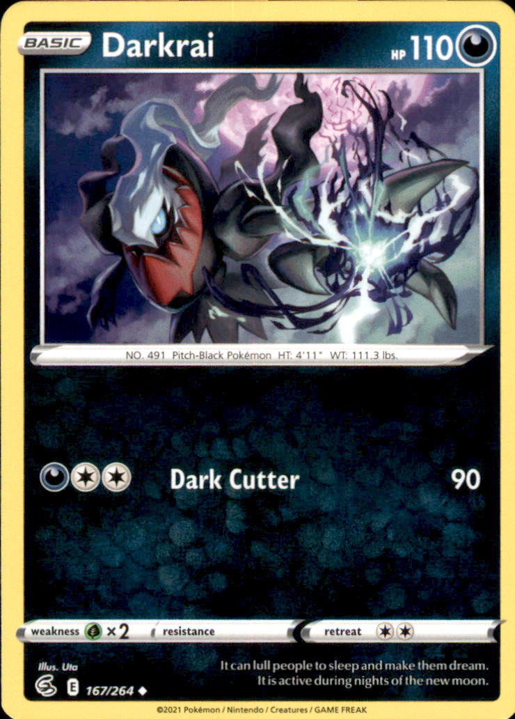Darkrai Uncommon SWSH08: Fusion Strike 167/264 NM