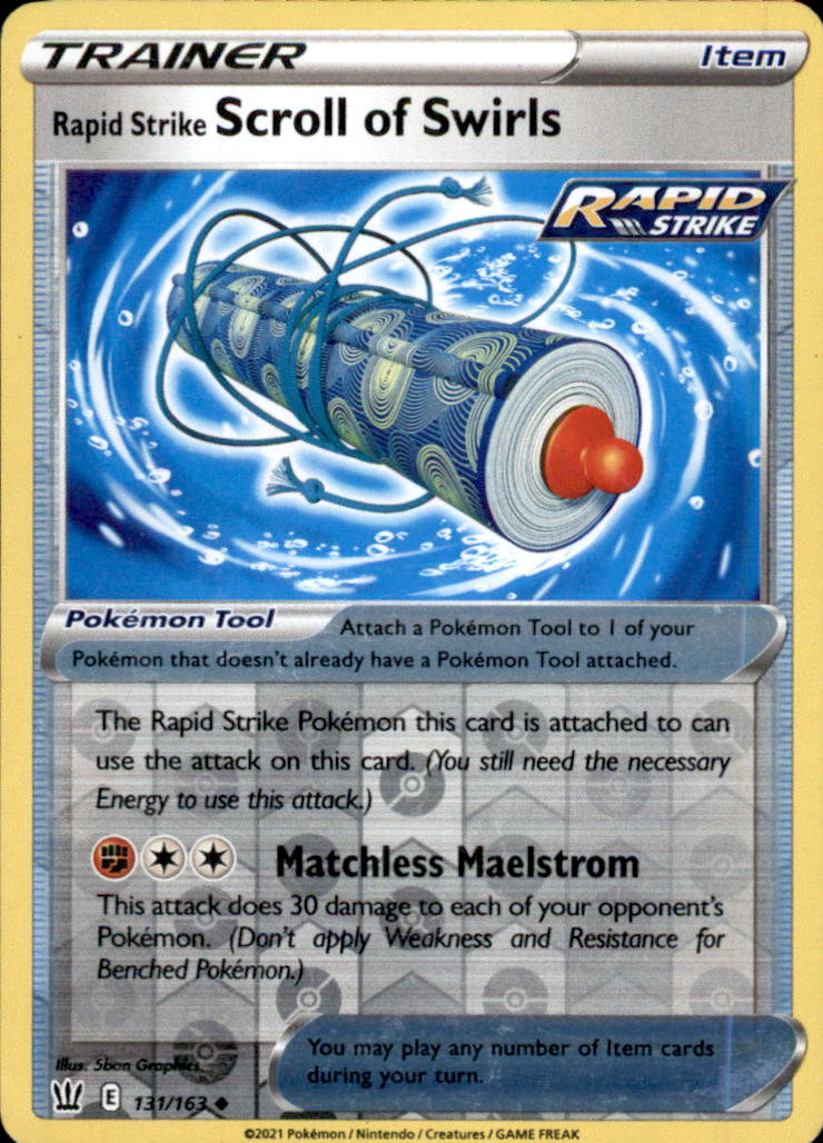 Rapid Strike Scroll of Swirls Reverse Holo SWSH05: Battle Styles 131/163 NM