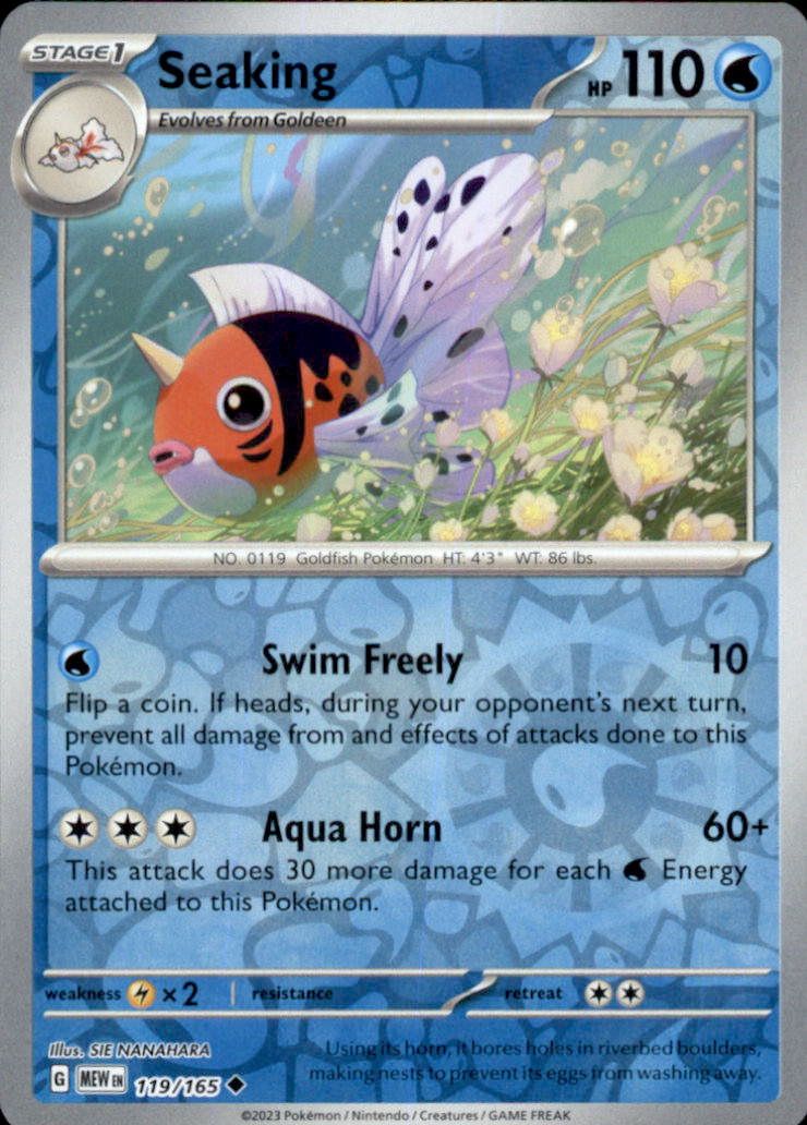 Seaking Reverse Holo Uncommon SV: Scarlet & Violet 151 119/165 NM