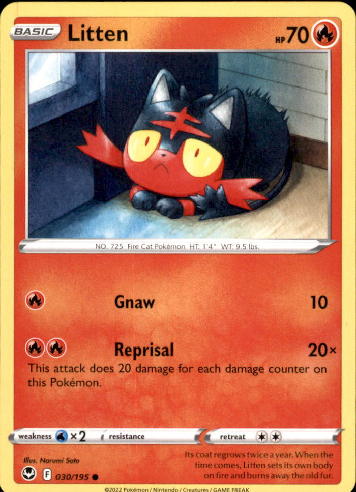 Litten Common SWSH12: Silver Tempest 030/195 NM