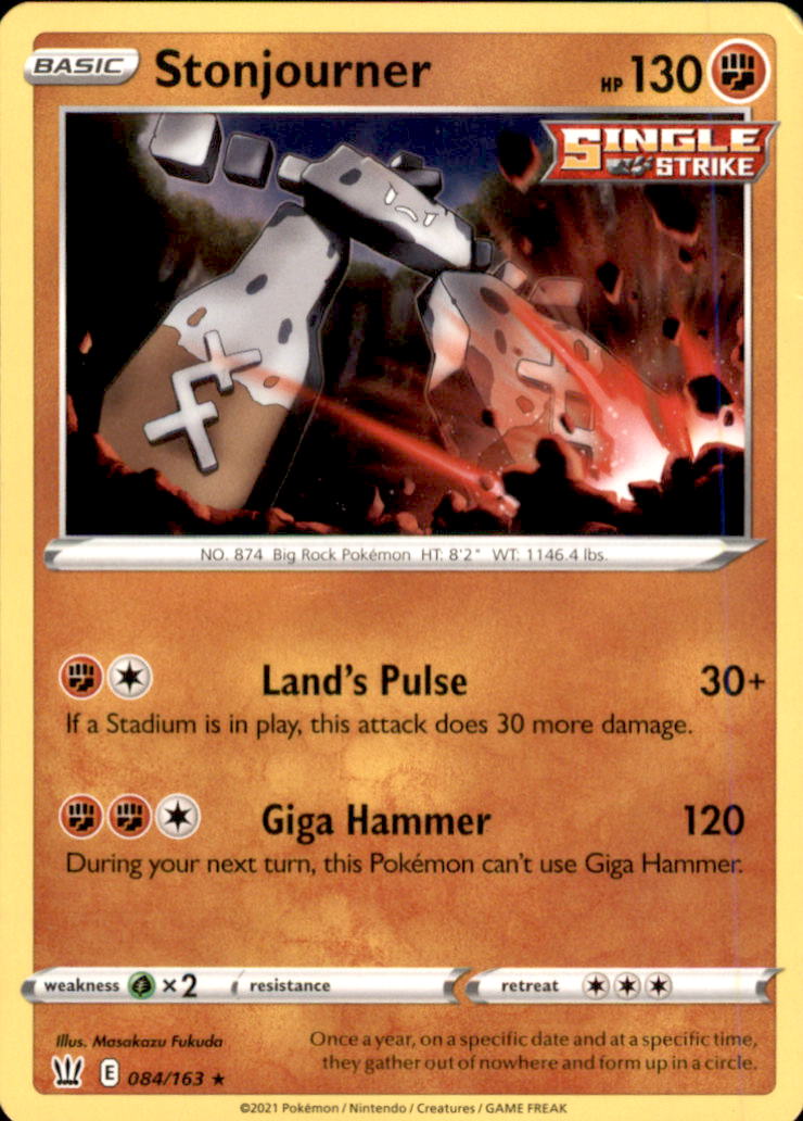 Stonjourner Rare SWSH05: Battle Styles 084/163 NM