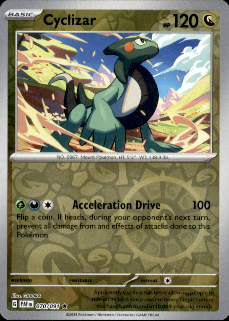 Cyclizar Reverse Holo Rare SV: Paldean Fates 070/091 NM