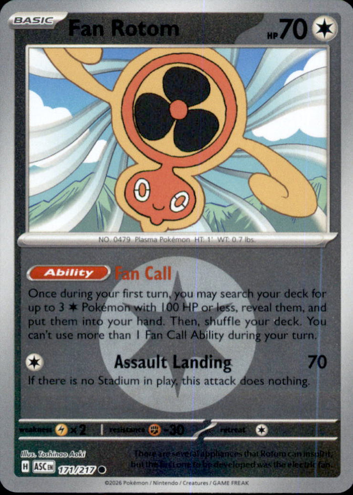 Fan Rotom (Energy Symbol Pattern) Reverse Holo Common ME: Ascended Heroes 171/217 NM