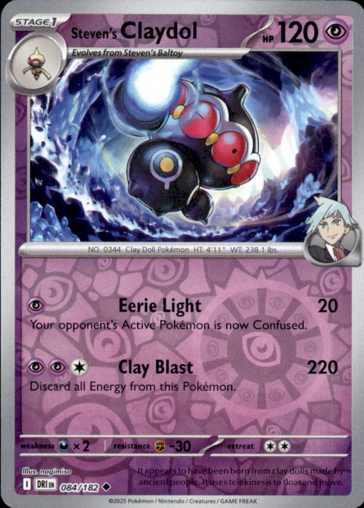Steven's Claydol Reverse Holo Uncommon SV10: Destined Rivals 084/182 NM