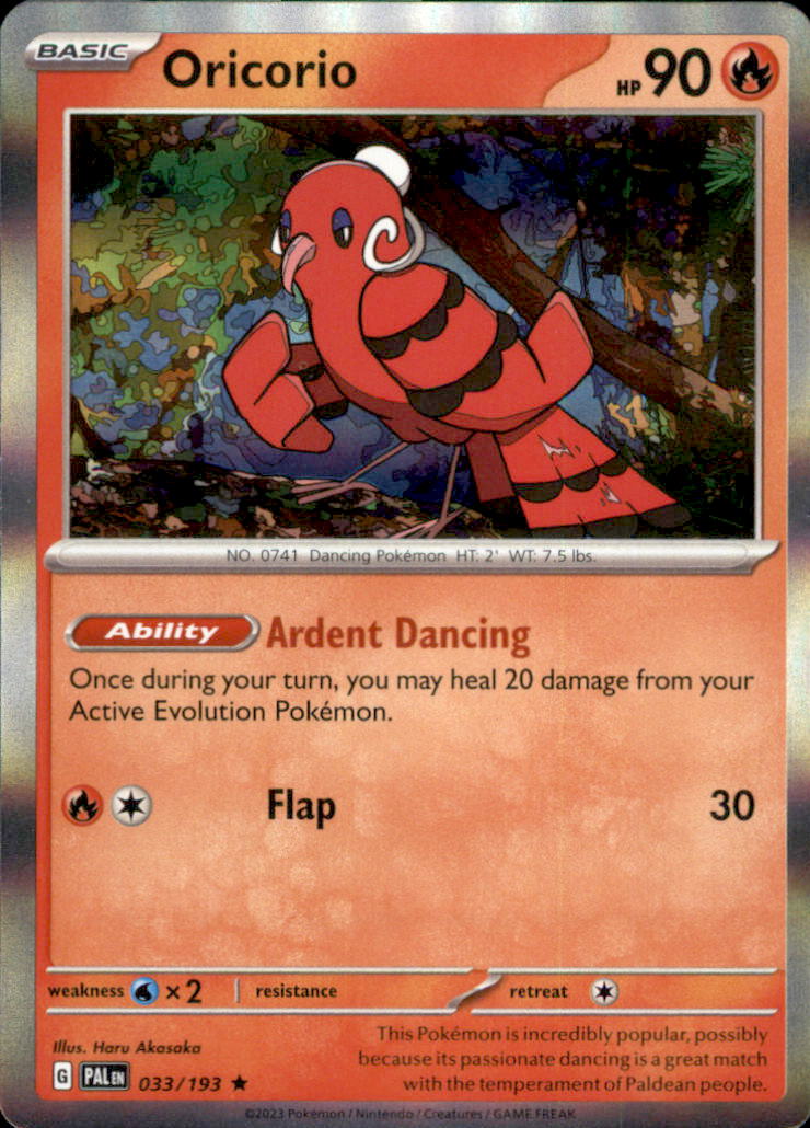 Oricorio Holo Rare SV02: Paldea Evolved 033/193 NM