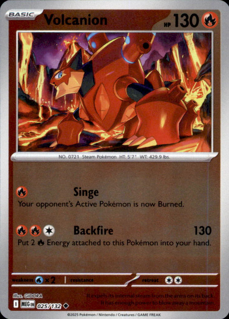 Volcanion Reverse Holo Uncommon ME01: Mega Evolution 025/132 NM