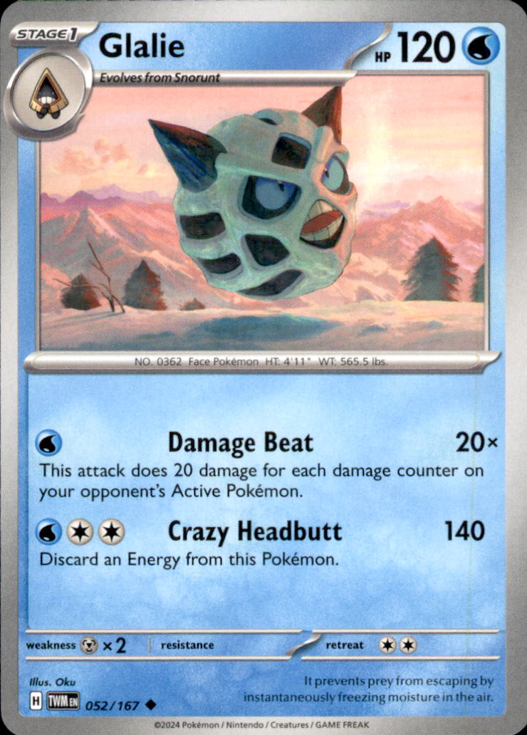 Glalie Uncommon SV06: Twilight Masquerade 052/167 NM