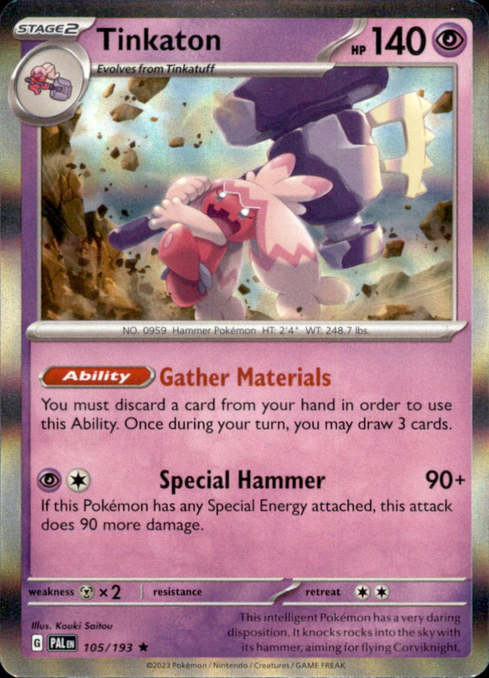 Tinkaton Holo Rare SV02: Paldea Evolved 105/193 NM