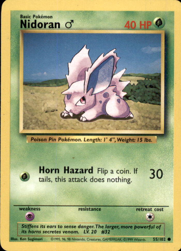 Nidoran M Common Base Set 055/102 LP