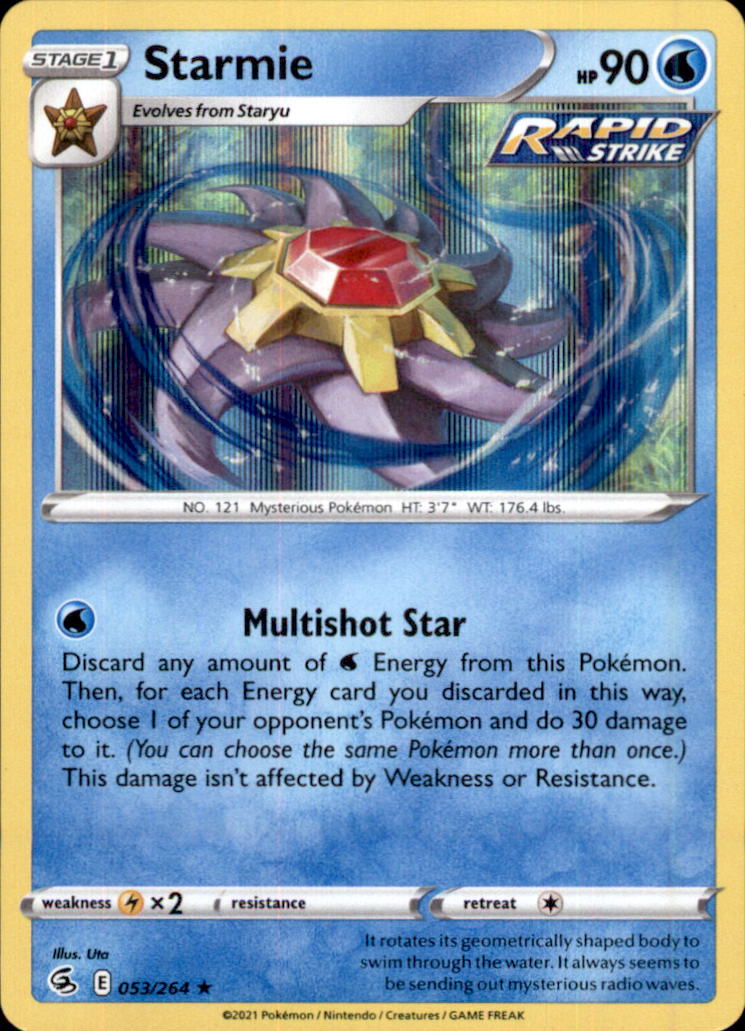 Starmie Holo Rare SWSH08: Fusion Strike 053/264 NM
