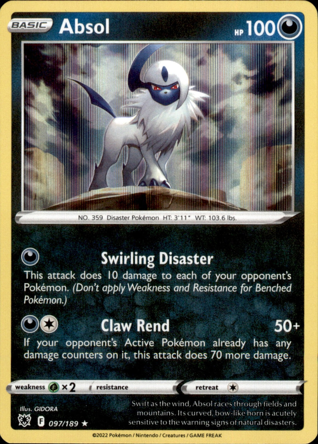 Absol Holo Rare SWSH: Crown Zenith 076/159 NM