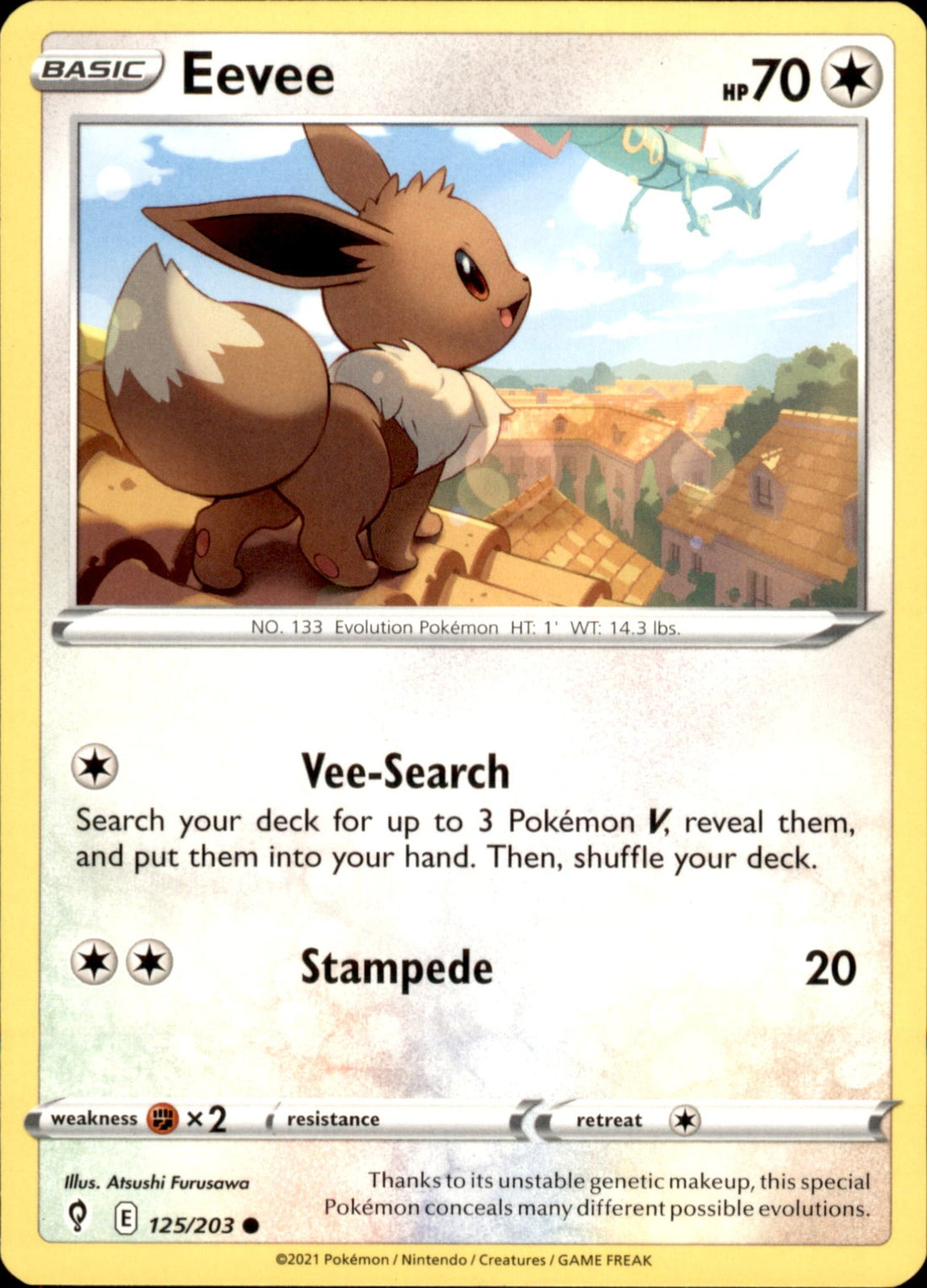 Eevee Common SWSH07: Evolving Skies 125/203 NM