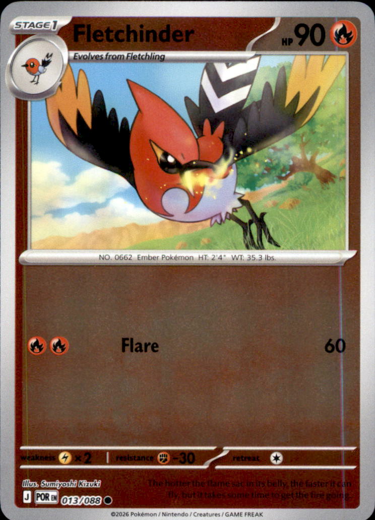 Fletchinder Reverse Holo Common ME03: Perfect Order 013/088 NM